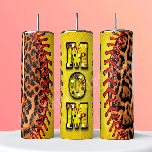 Fierce and heartfelt tumbler, a perfect blend of style and sentimentality designed for all the softball-loving moms 20oz Sublimation Tumbler
