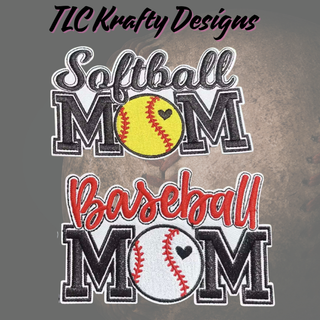 Baseball Mom Embroidered Hat Patch