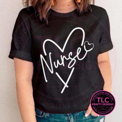 Heartline Nurse Script Design – Nurse T-Shirt or Sweatshirt