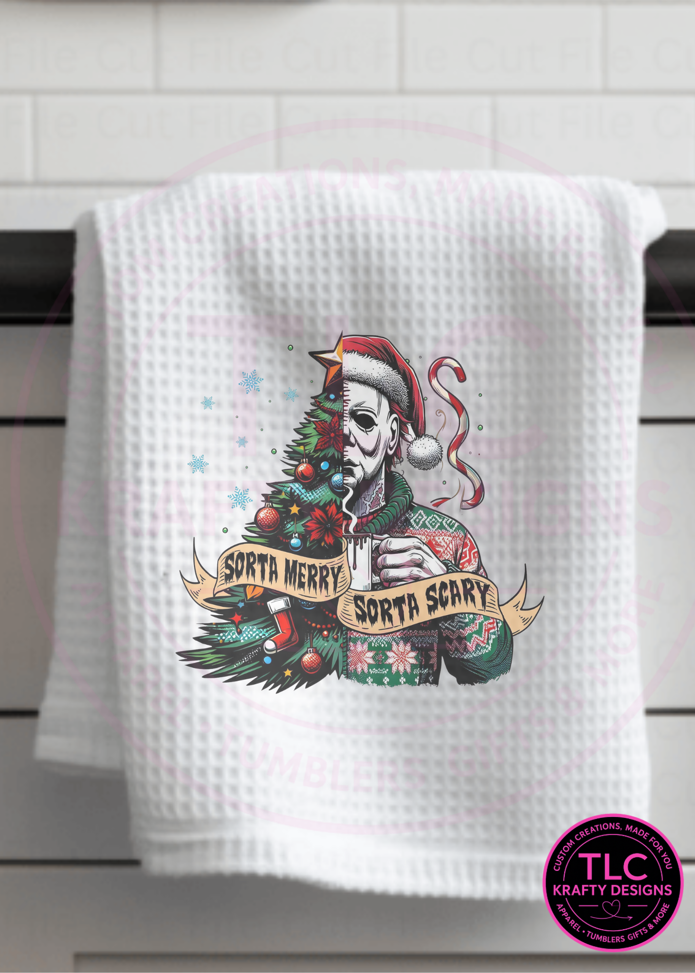 Sorta Merry Sorta Scary Michael Towel – Fun Christmas Kitchen Décor CK🎄✨