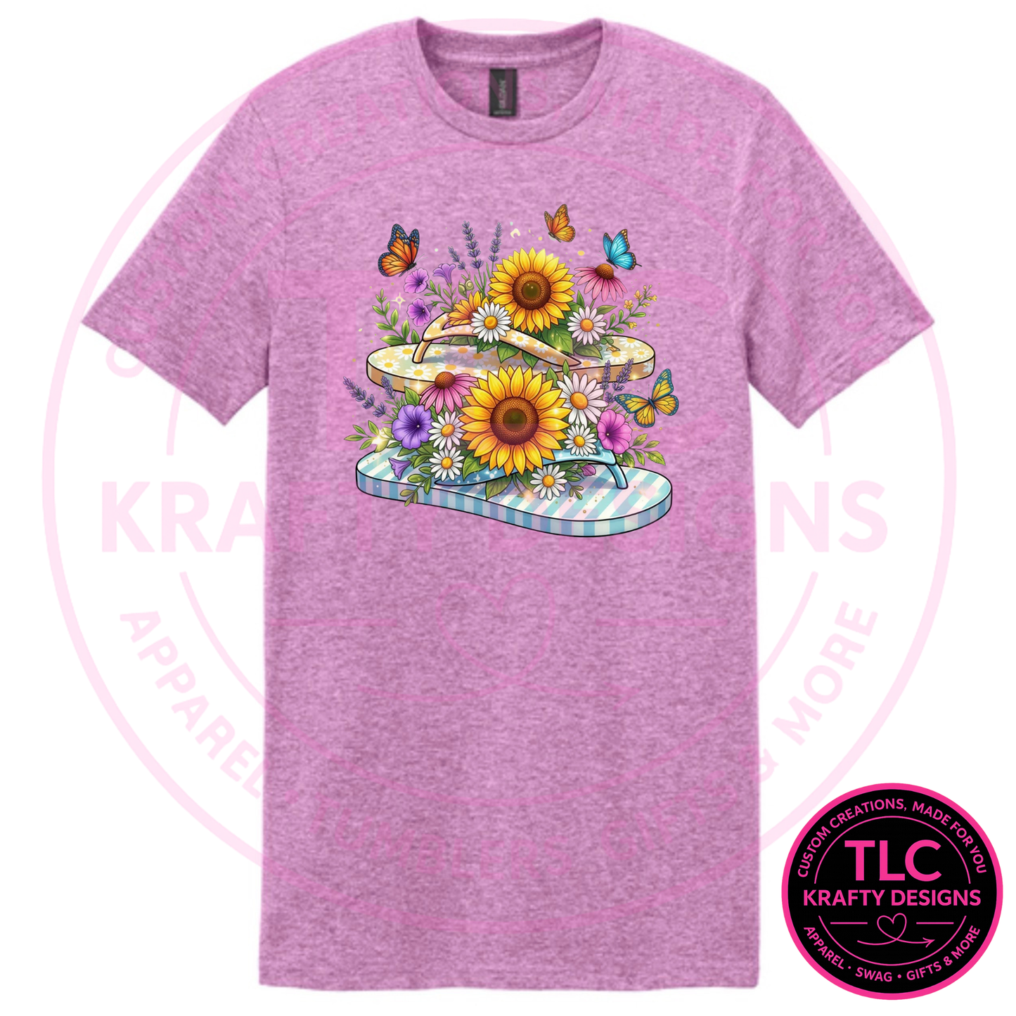 Sunflower & Flip Flops Design – Summer Vibes Apparel