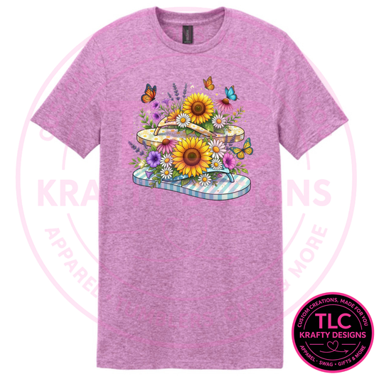 Sunflower & Flip Flops Design – Summer Vibes Apparel
