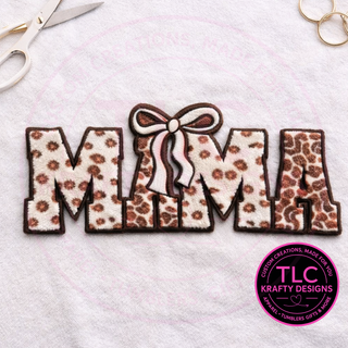 Mama Chenille Patch | Leopard Mama Iron On Patch | Large Statement Applique