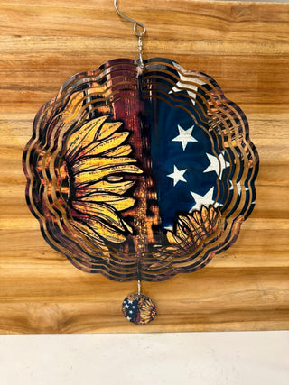 Sunflower patriotic Spinner – Vibrant Outdoor Garden Décor
