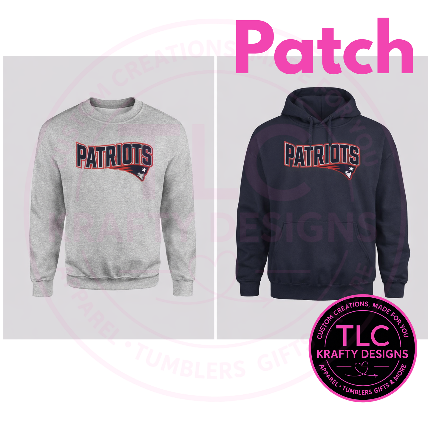 Patriots Football XL Sequin Letter Patch
