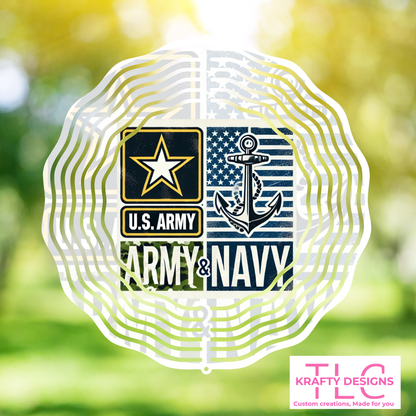 Army & Navy Military Spinner – Patriotic Wind Decor