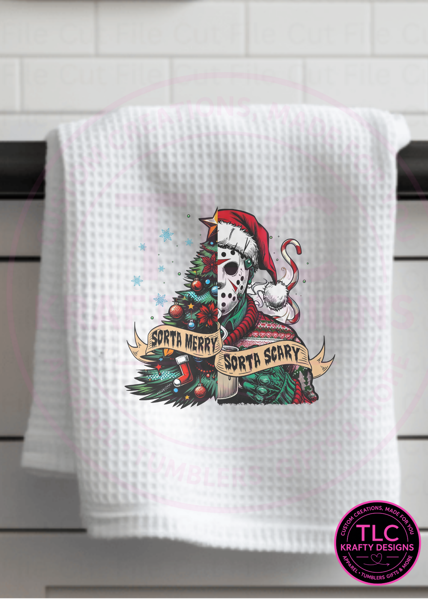 Sorta Merry Sorta Scary Jason Towel – Fun Christmas Kitchen Décor CK🎄✨