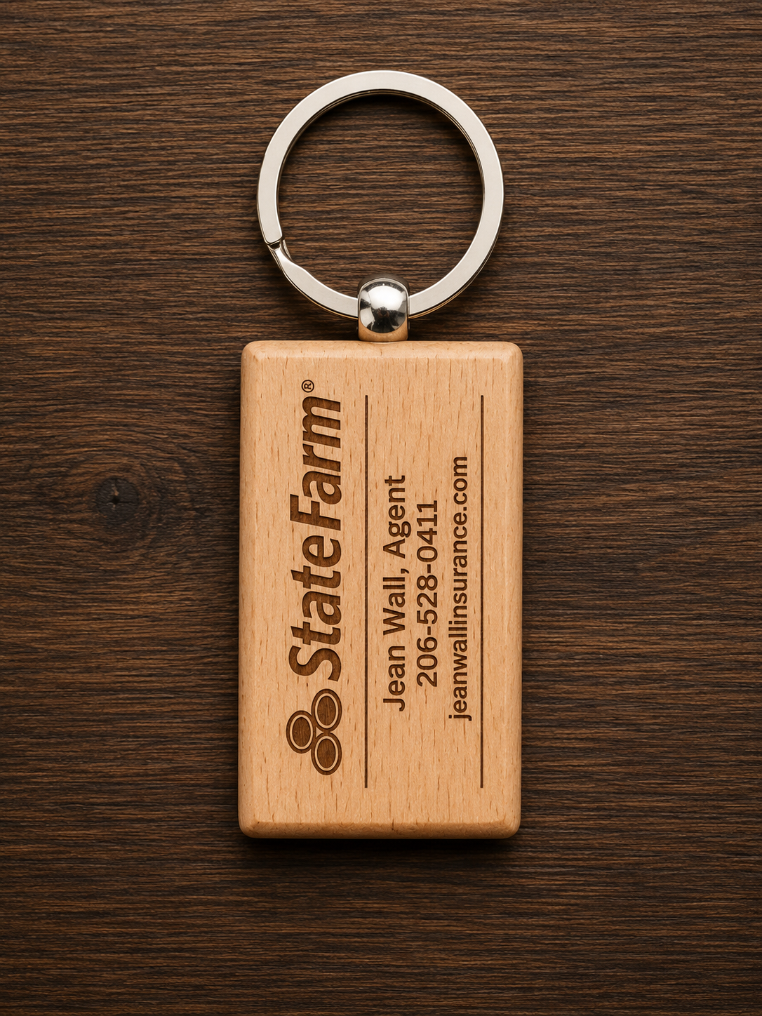 Custom Wooden Keychain – Personalized Laser Engraved Logo Keychain (Rectangle or Circle)