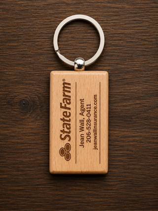 Custom Wooden Keychain – Personalized Laser Engraved Logo Keychain (Rectangle or Circle)