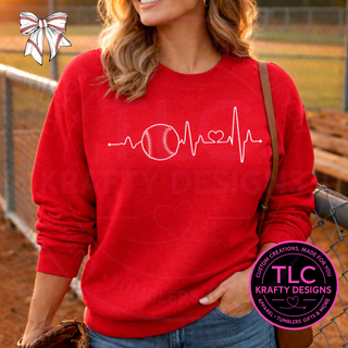 Baseball Mom Heartbeat Shirt or Sweatshirt – Game Day Baseball Fan Apparel