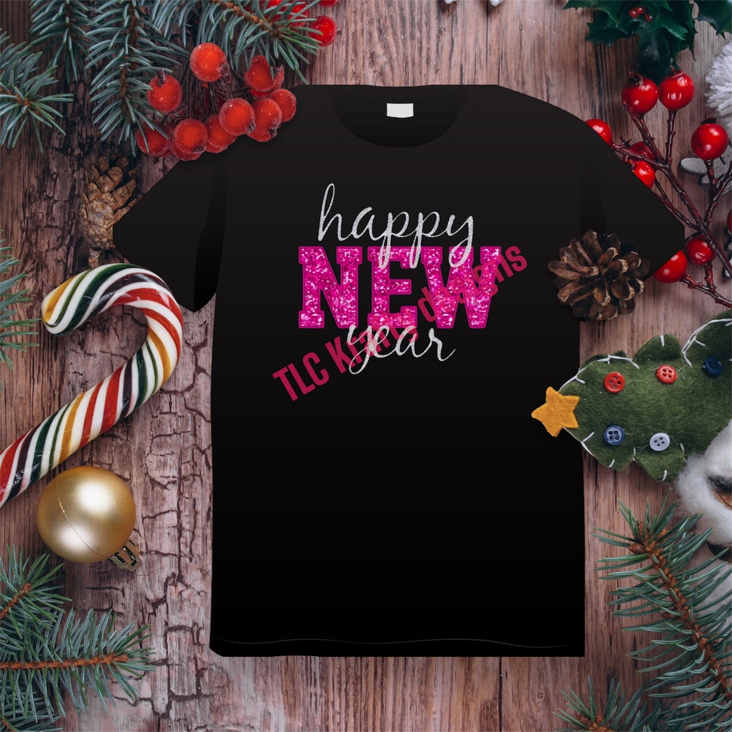 Happy New Year Glitter T-Shirt – Festive and Stylish