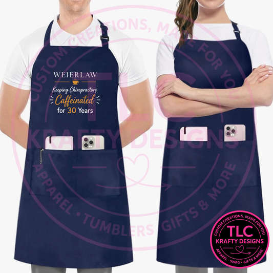 Weier Law Custom Logo Apron – Personalized Business Bib Apron with Pockets