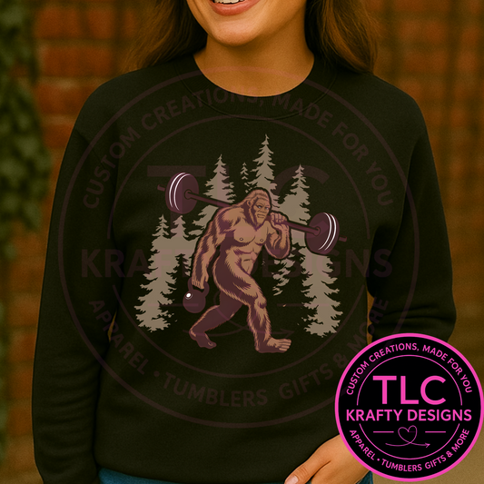 Bigfoot Gym Sweatshirt – Funny Sasquatch Weightlifting Hoodie for Fitness Lovers