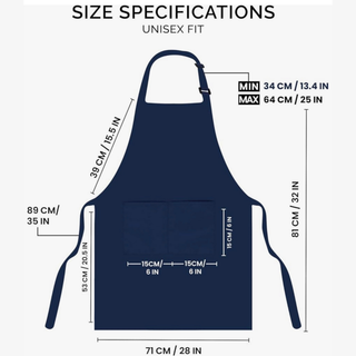 Custom Aprons with Personalized Designs | Adjustable Bib Apron with Pockets