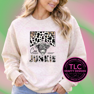 Cow Junkie Leopard Cow Graphic – T-Shirt or Sweatshirt