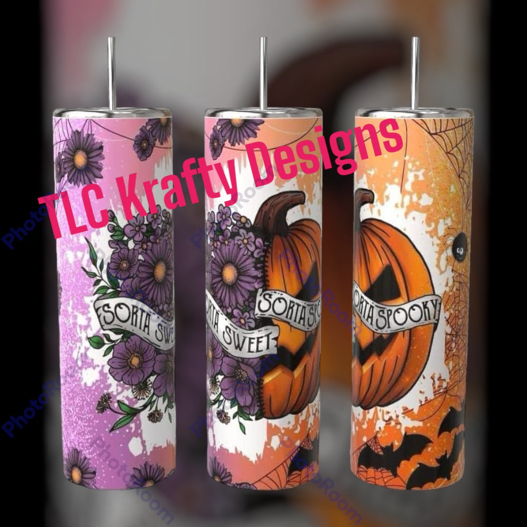 Sorta Sweet, Sorta Spooky Tumbler available in numerous sizes