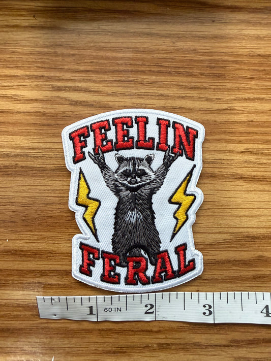 Feral Raccoon Embroidered Hat Patch