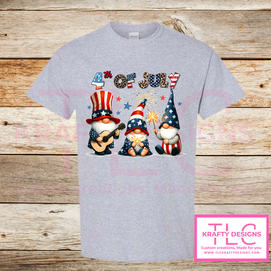 4th Of July Gnome Trio Design – Patriotic Summer Apparel