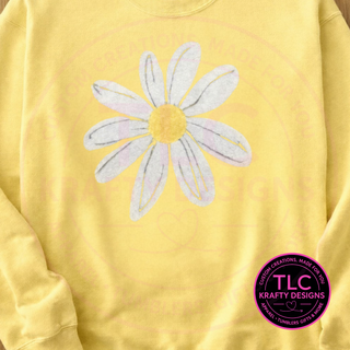Daisy Fuzzy Chenille Patch – Spring Floral Heat Press/Iron-On Applique