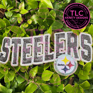 PREORDER XL Pittsburgh Football Sequin Patch – Sporty Iron-On / Sew-On Applique CK