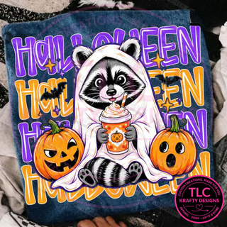 Halloween Raccoon Pumpkin Spice Design – Spooky Season Apparel