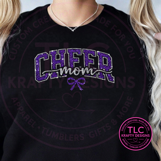 PREORDER Cheer Mom Purple Rhinestone Patch Apparel - Sports and Game Day Apparel