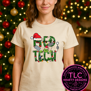 Green Man Med Tech Christmas T-Shirt – Healthcare Long or Short Sleeve Tee CK