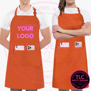 Custom Aprons with Personalized Designs | Adjustable Bib Apron with Pockets