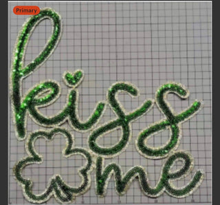 Kiss Me Sequin Patch Shirt or Sweatshirt – St. Patrick’s Day Lucky Shamrock Top, Green Holiday Apparel