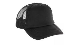 Black mesh cap on a white background