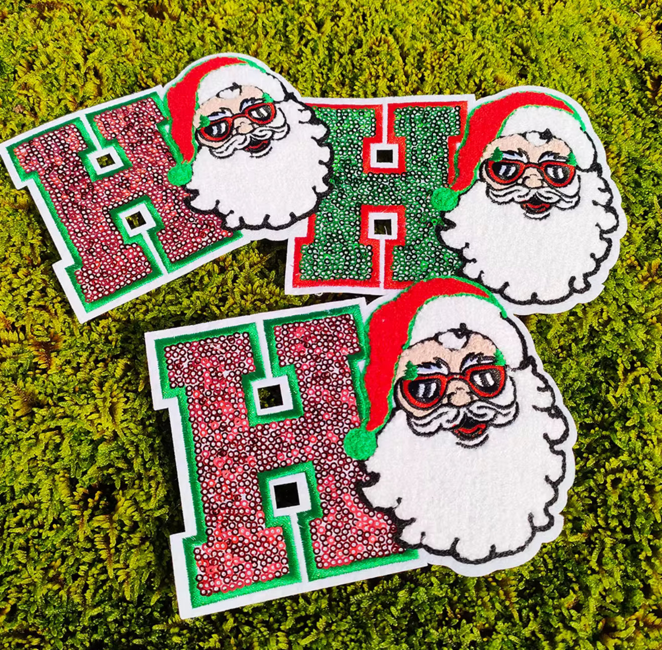 Preorder – Santa HOHO Sequin Patch (10.5”)