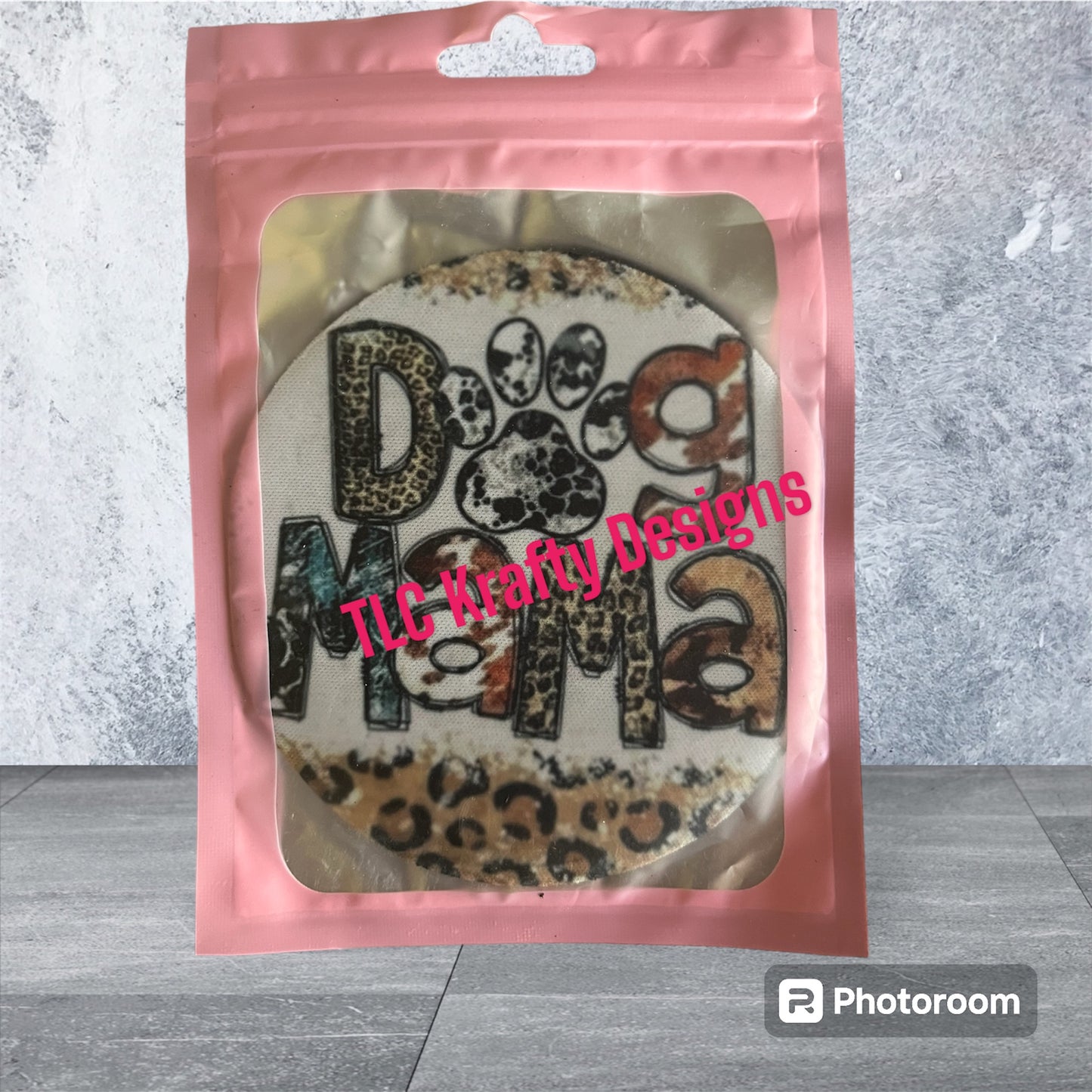 Dog Mama Paw Print Neoprene Coffee Coaster