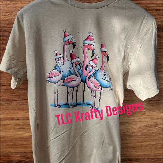 Festive Flamingo Christmas T-Shirt