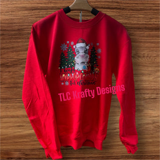 Hippo Christmas T-Shirt - Festive Christmas Short Sleeve Tee CK