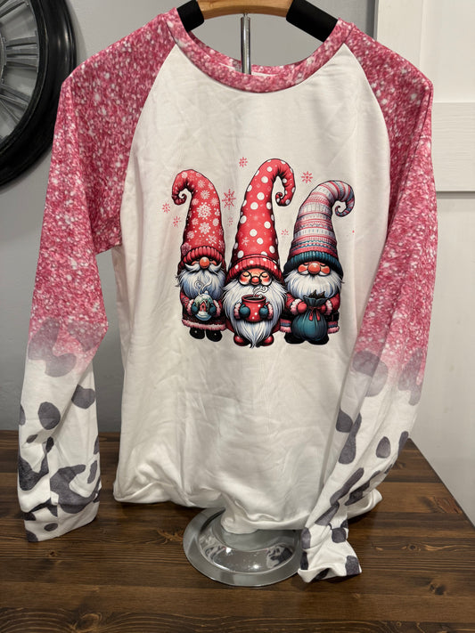Pink Christmas Gnomes Raglan – Last Chance