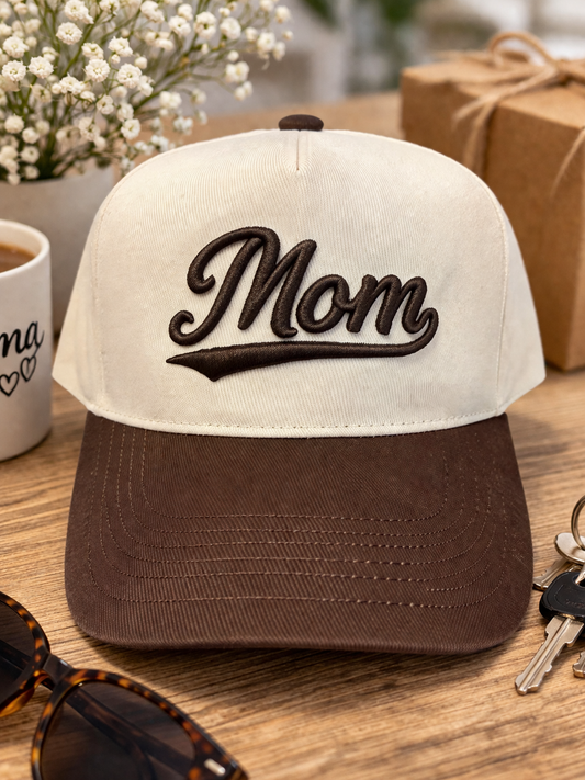 Mom Script Embroidered Hat