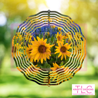 Sunflower 10” Wind Spinner – Durable Sublimated Garden Décor