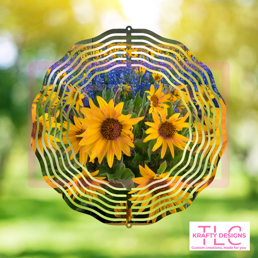 Sunflower 10” Wind Spinner – Durable Sublimated Garden Décor