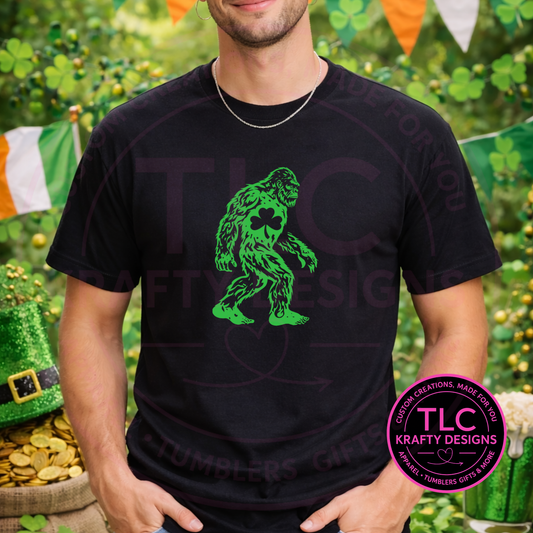 Lucky Shamrock Bigfoot Shirt or Sweatshirt - St. Patrick's Day Apparel CK