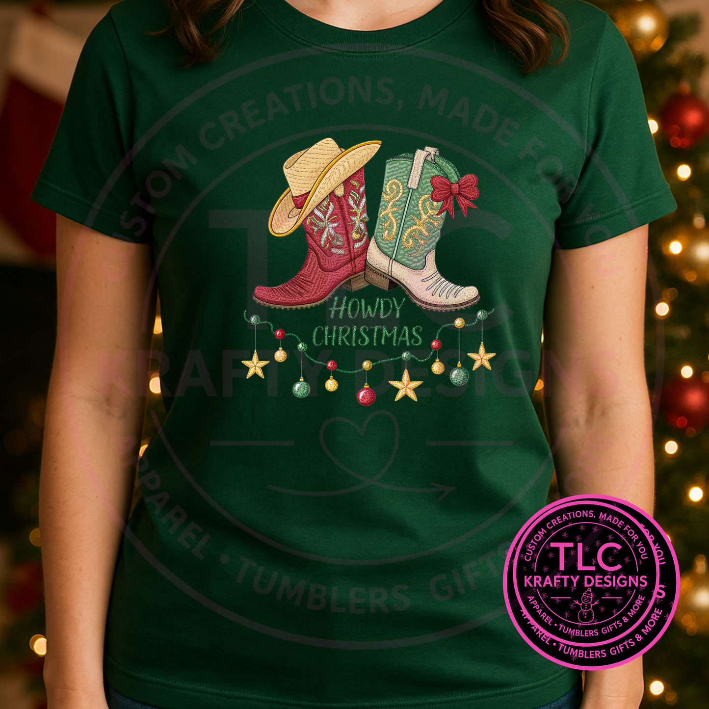 Howdy Christmas T-Shirt - Cowboy Boots Christmas Long or Short Sleeve Tee CK