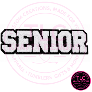 Senior Varsity Patch, XL Chenille Letter Patch, Iron On Patch for Sweatshirts Hoodies Jackets, Senior Class Apparel