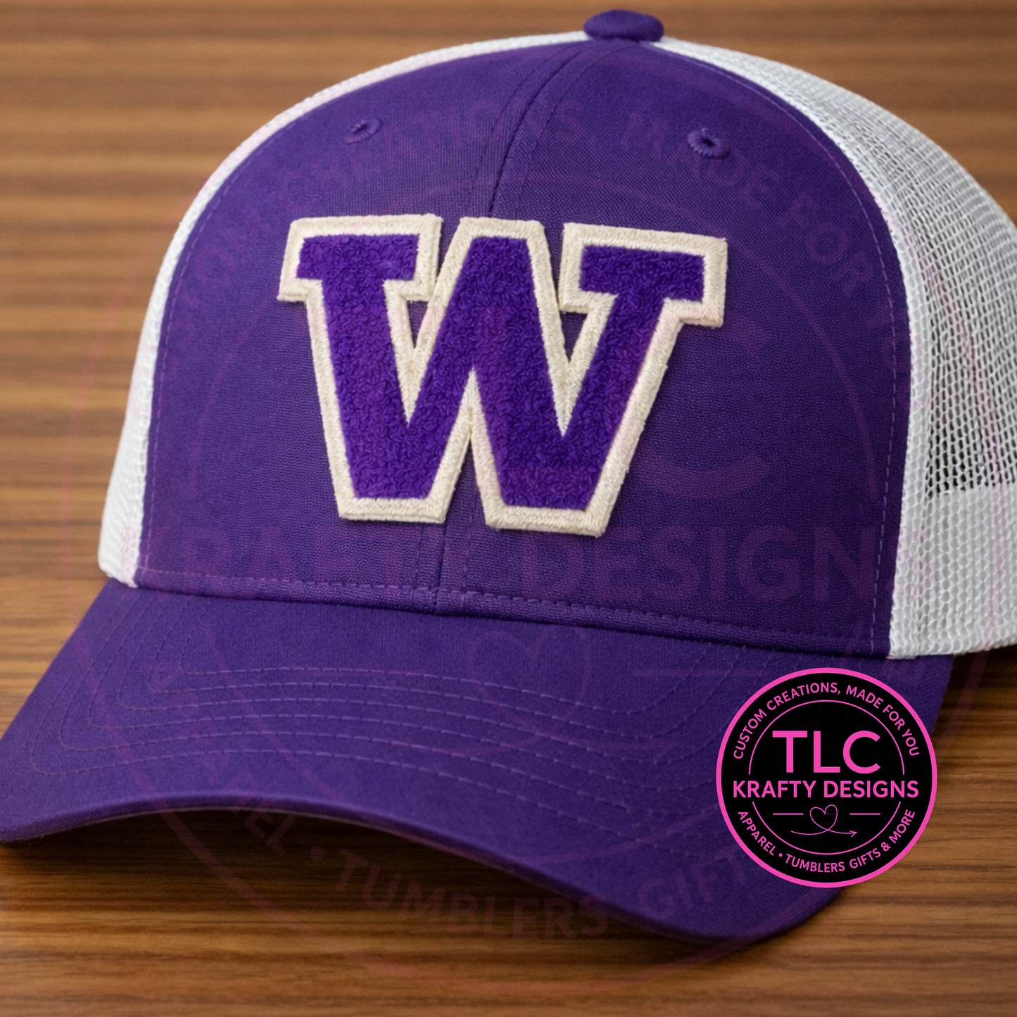 Washington Purple Chenille “W” Letter Patch – Sew or Heat Apply