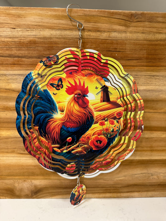 Colorful Rooster Spinner – Vibrant Outdoor Garden Décor