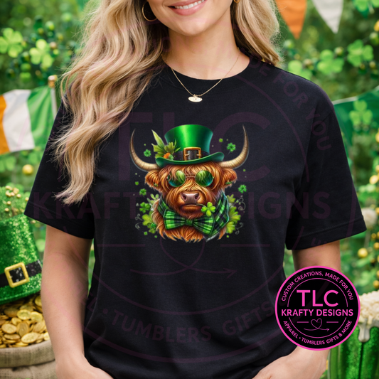 Lucky Highland Cow Shirt or Sweatshirt - St. Patrick's Day Apparel CK
