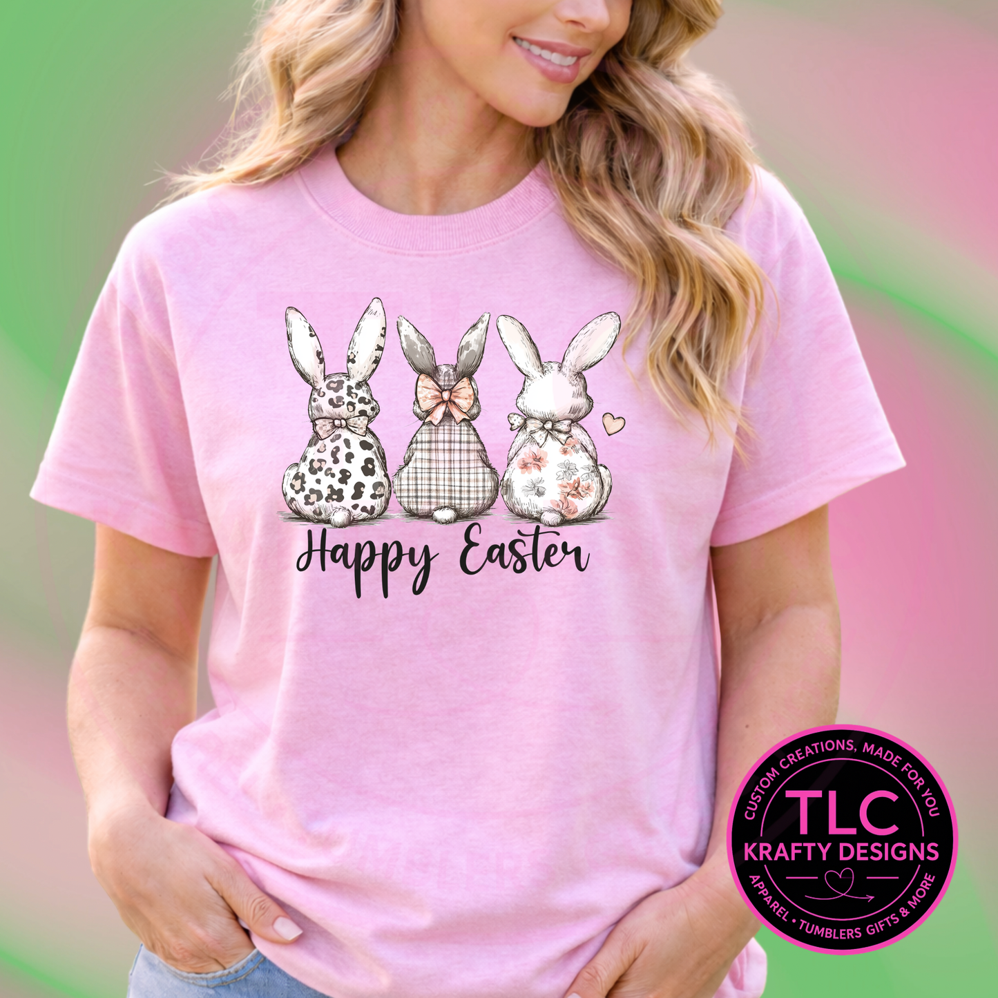 Happy Easter Bunny Trio Shirt or Sweatshirt – Cute Easter Bunny Graphic