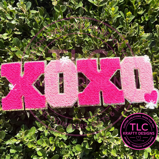 PREORDER XL XOXO Chenille Valentine Patch – Chenille Iron-On / Sew-On Applique CK