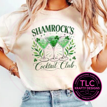 Shamrock's Cocktail Club Shirt or Sweatshirt - St. Patrick's Day Apparel CK