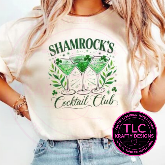 Shamrock's Cocktail Club Shirt or Sweatshirt - St. Patrick's Day Apparel CK
