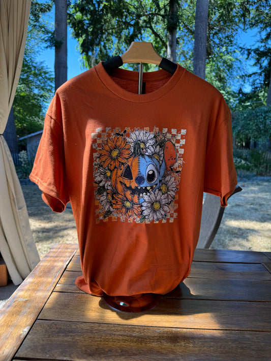 Pumpkin Patch Mischief Tee – Fall Floral Halloween Shirt (Tee, or Long Sleeve)