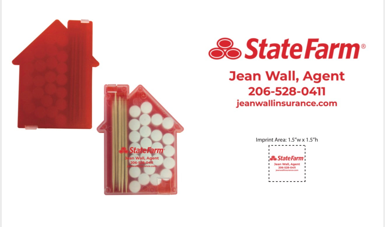 Branded Jean Wall State Farm House-Shaped Mint & Toothpick Holder